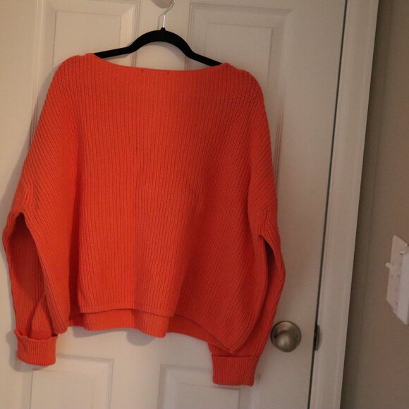 French Connection Cotton Sweater- CORAL- Large - Picture 2 of 5